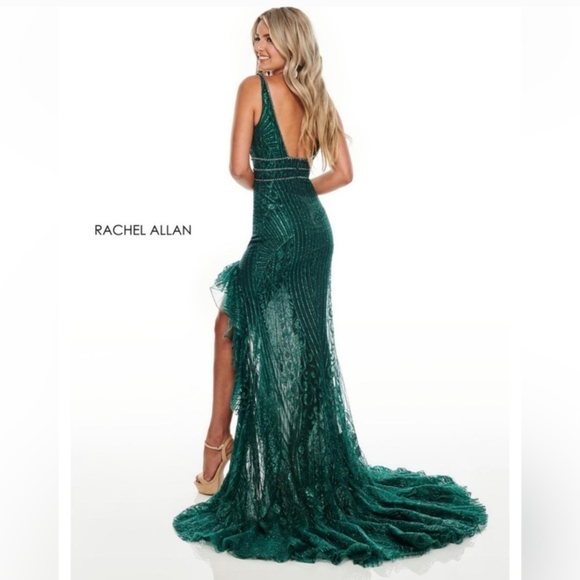 Rachel Allan Green Evening Gown - Picture 2 of 7